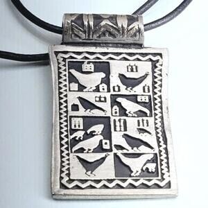 Alice Seely Chicken Fetish Embossed Pendant Necklace Y2K Vintage 2000